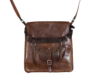 Vintage 70er Jahre Geldbörse abgenutzt Grunge geliebt getragen Leder Hippie Boho Cross Body Satchel Tote Dokumente Messenger Bag