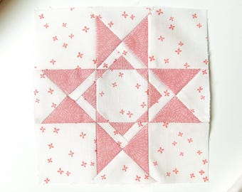 Homeward Star FPP Quilt Block Pattern, Foundation Paper Piecing, Star Quilt Block, Fussy Cutting, Ohio Star, PDF Sewing Pattern, Scrap Block
