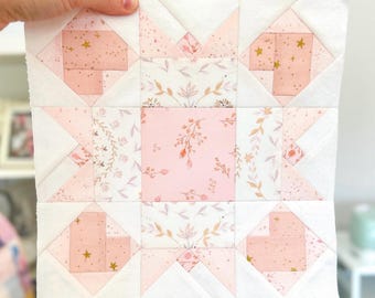 Heirloom Blooms FPP Quilt Block Pattern, Foundation Paper Piecing, Star Quilt Block, Flower Quilt Block, Fussy Cutting, PDF Sewing Pattern