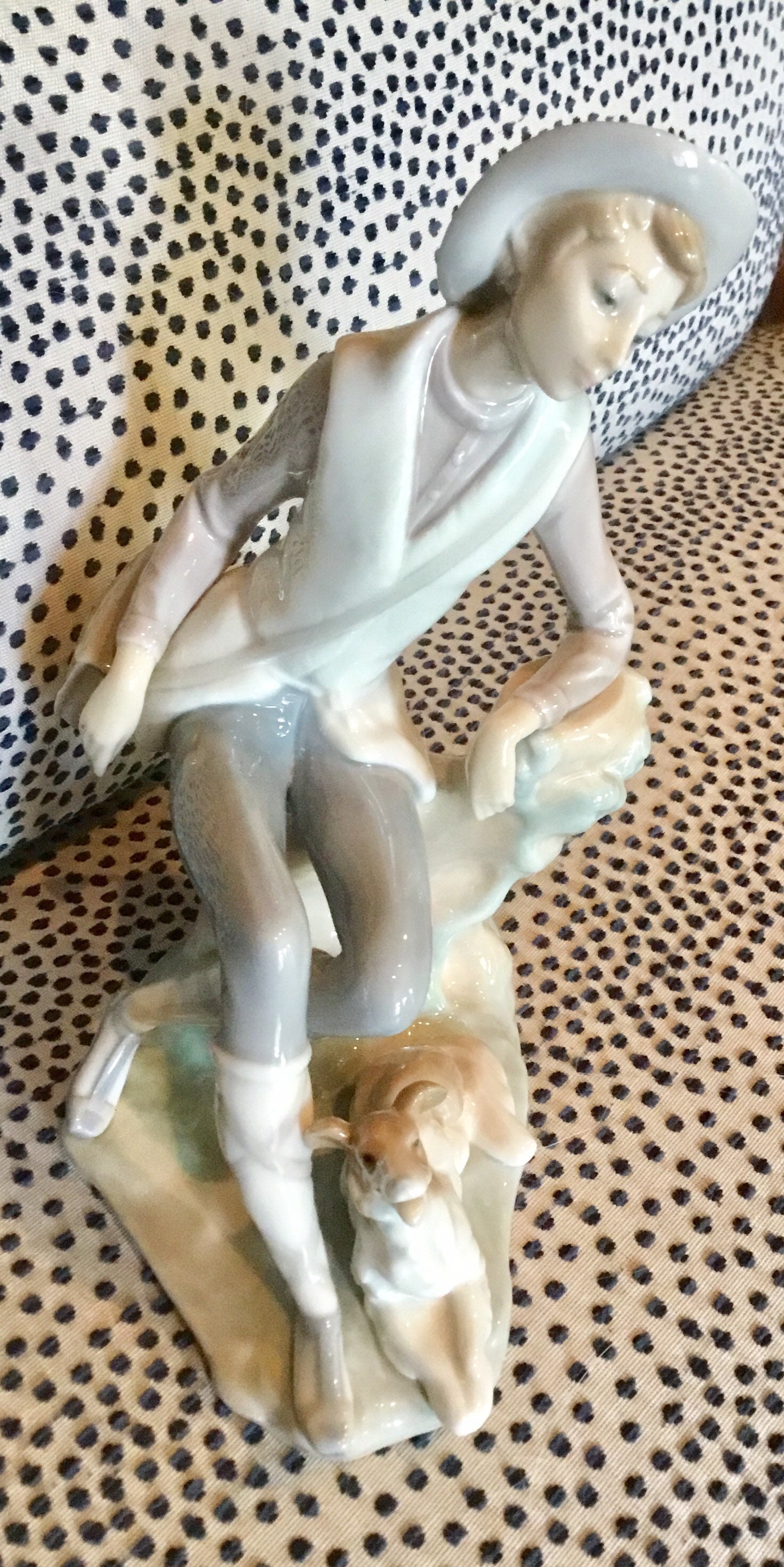 Lladro Shepherd Boy With Dog Figurine Retired Piece Issued 1969