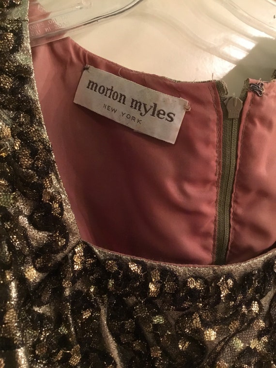 Vintage Morton Myles Gold Lame Long Designer Even… - image 4