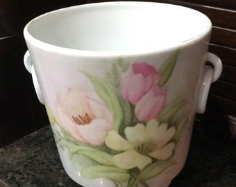 Vintage Handpainted Footed China Planter Pot