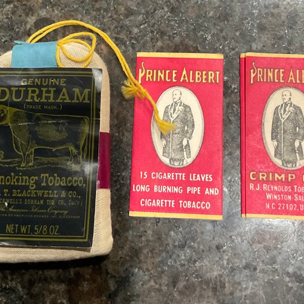 Bull Durham Smoking Tobacco With Papers and 2 Prince Albert Papers