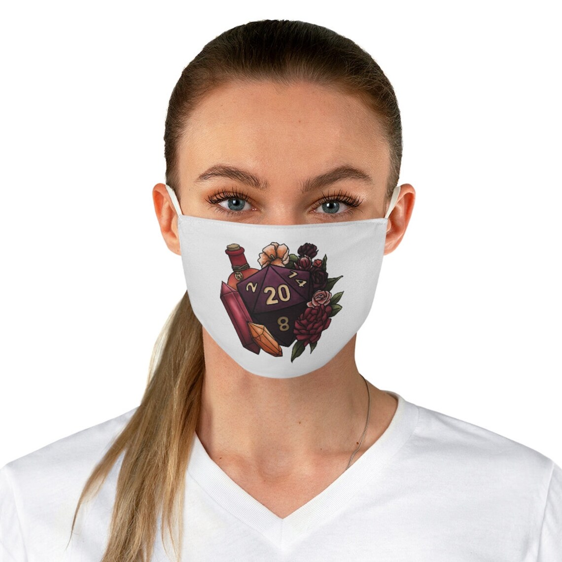 DND 20 sided dice Face Mask Etsy