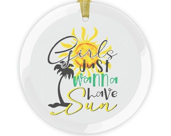 Beach Life Glass Sun Catcher Ornament