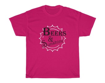 Adult BS Beers & Sunshine Fun Black Lettering Tee