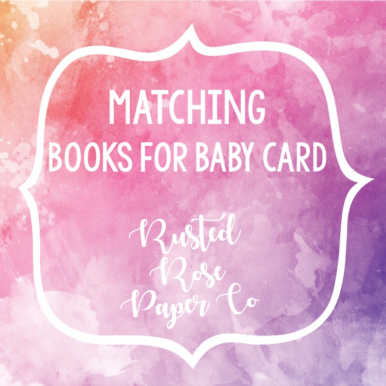 Matching Books for Baby Card Etsy