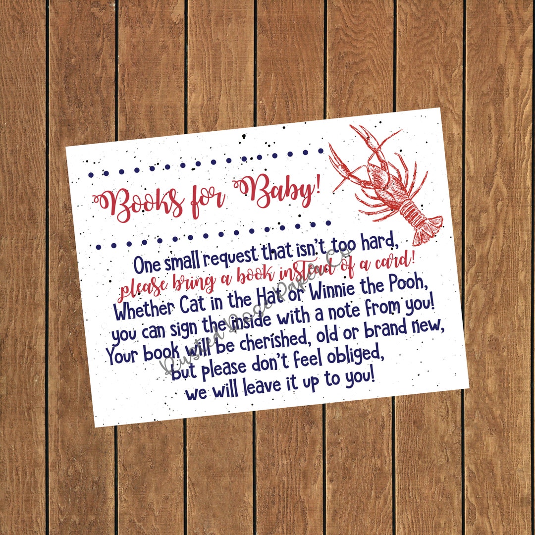 Printable Crawfish Crayfish Boil Baby Shower Books for Baby - Etsy