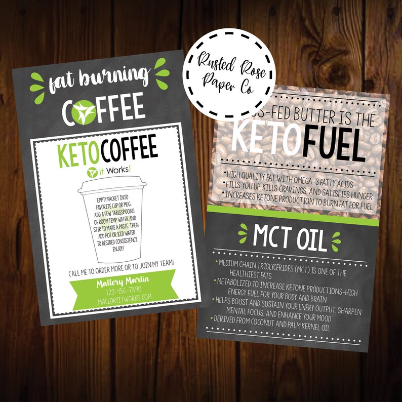 Printable It Works Global Keto Coffee Sample Cards Digital ...
