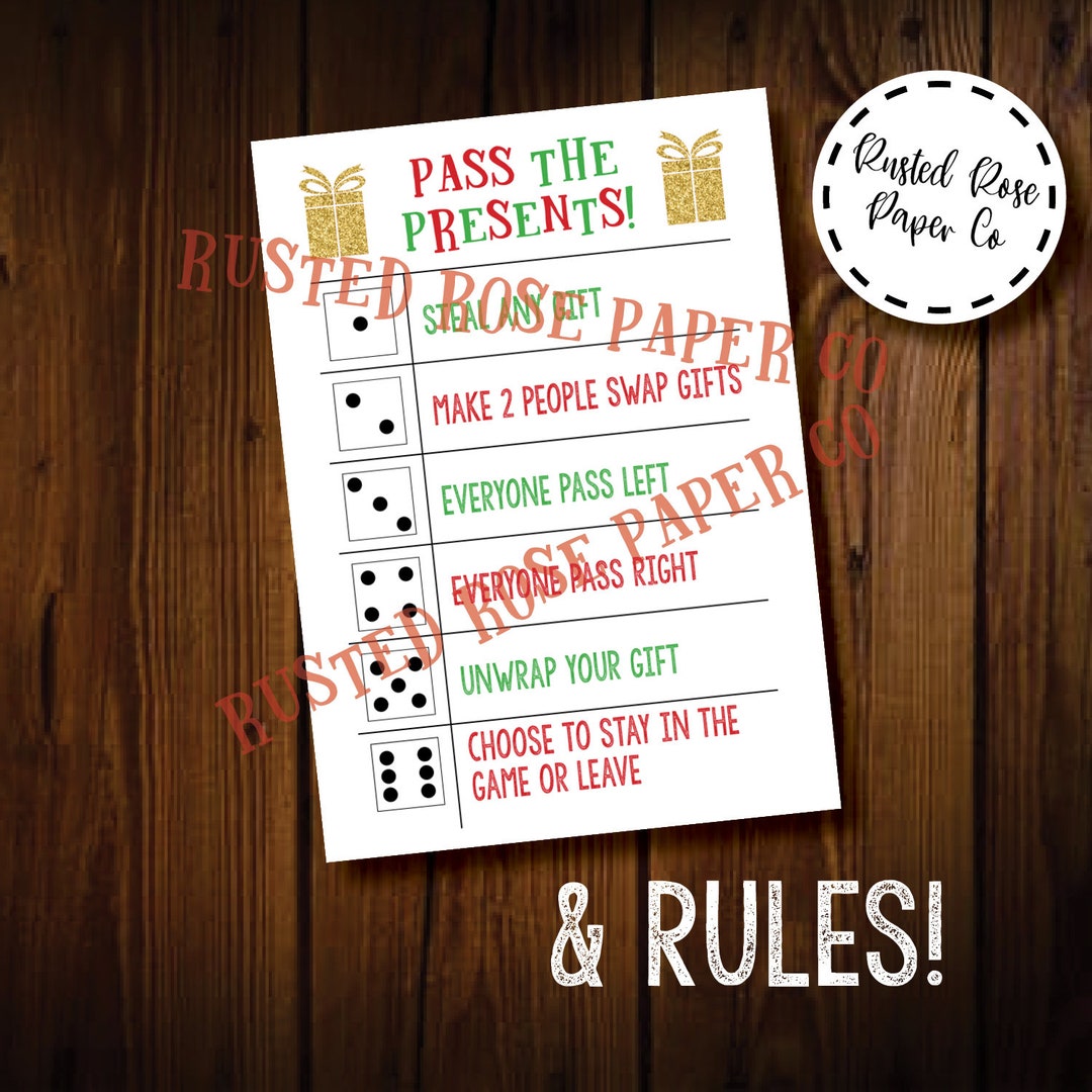 Christmas Gift Exchange Game Card Gift Swap Chinese Christmas - Etsy