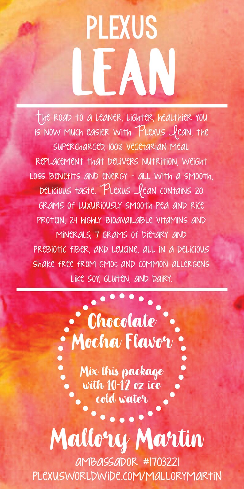 Paper Plexus Worldwide Lean Sample Card Meal Replacement Printable Invitations Announcements