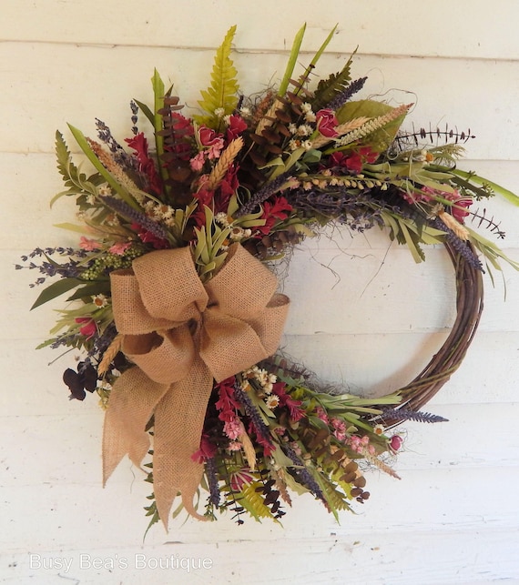 New Primitive Cottage Chic Rustic TWIG GREEN FERN Leaves Candle Ring Wreath