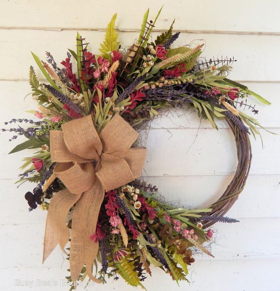 Rustic Front Door Wreathwoodland Wreathyear Round Wreath Etsy