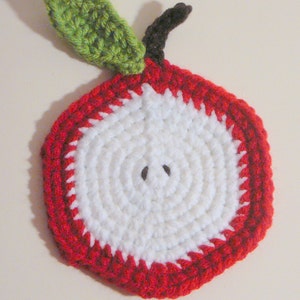 Apple Coasters PDF Crochet Pattern INSTANT DOWNLOAD image 2