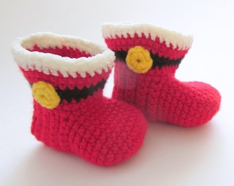 Santa Booties PDF Crochet Pattern INSTANT DOWNLOAD