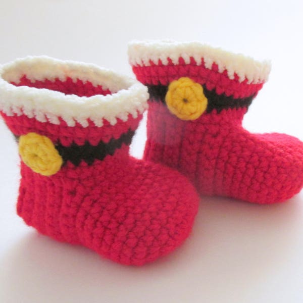 Santa Booties PDF Crochet Pattern INSTANT DOWNLOAD