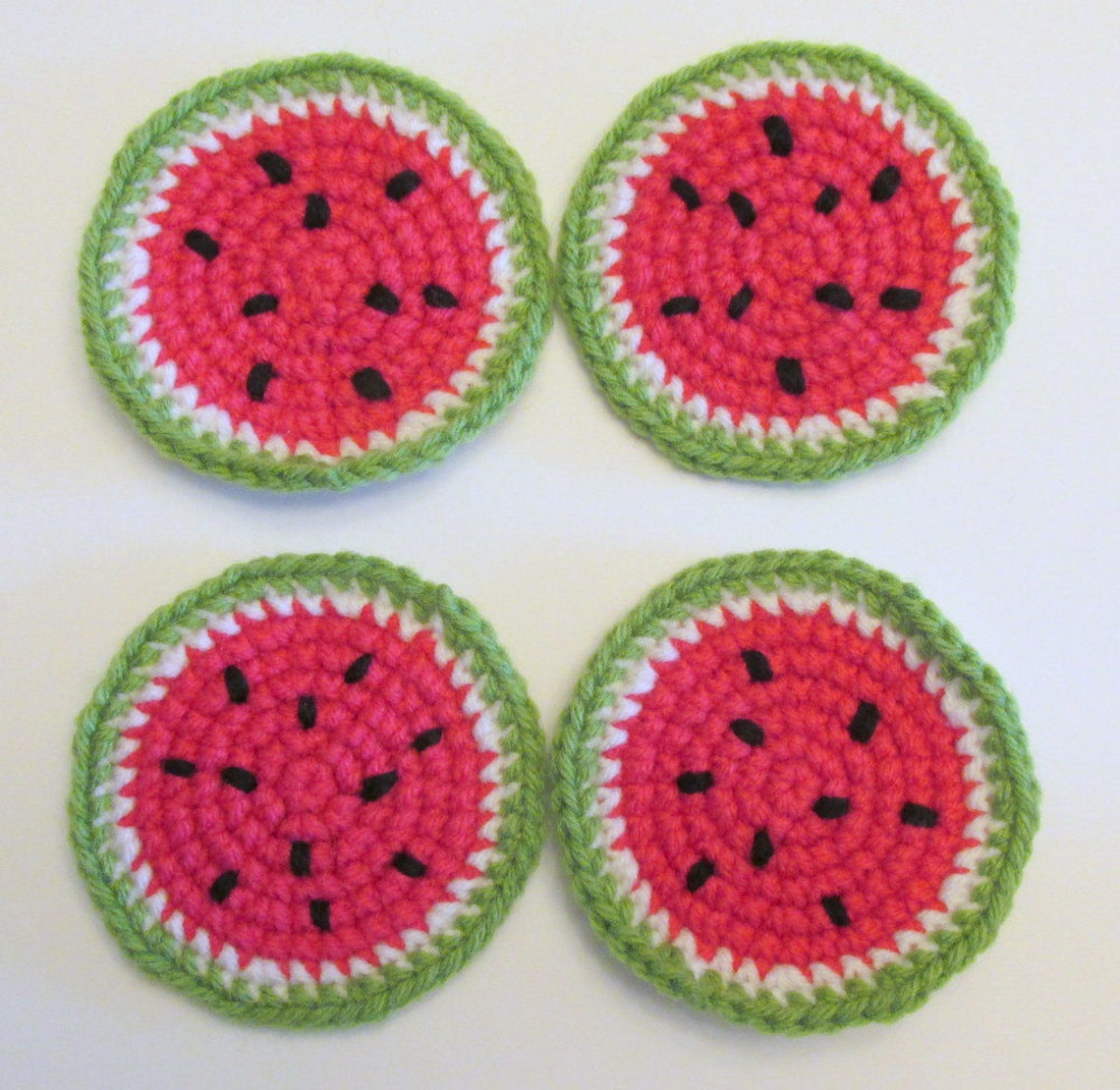 Watermelon Coasters PDF Crochet Pattern INSTANT DOWNLOAD Etsy