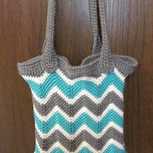 Chevron Grocery Bag / Book Bag PDF Crochet Pattern INSTANT DOWNLOAD