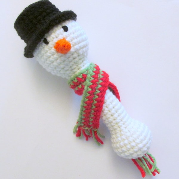 Snowman Rattle PDF Crochet Pattern INSTANT DOWNLOAD