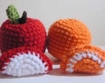 Amigurumi Apple and Orange PDF Crochet Pattern INSTANT DOWNLOAD