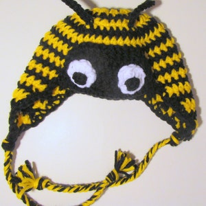 Bumble Bee Hat With or Without Earflaps PDF Crochet Pattern - Newborn ...
