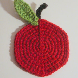 Apple Coasters PDF Crochet Pattern INSTANT DOWNLOAD image 3