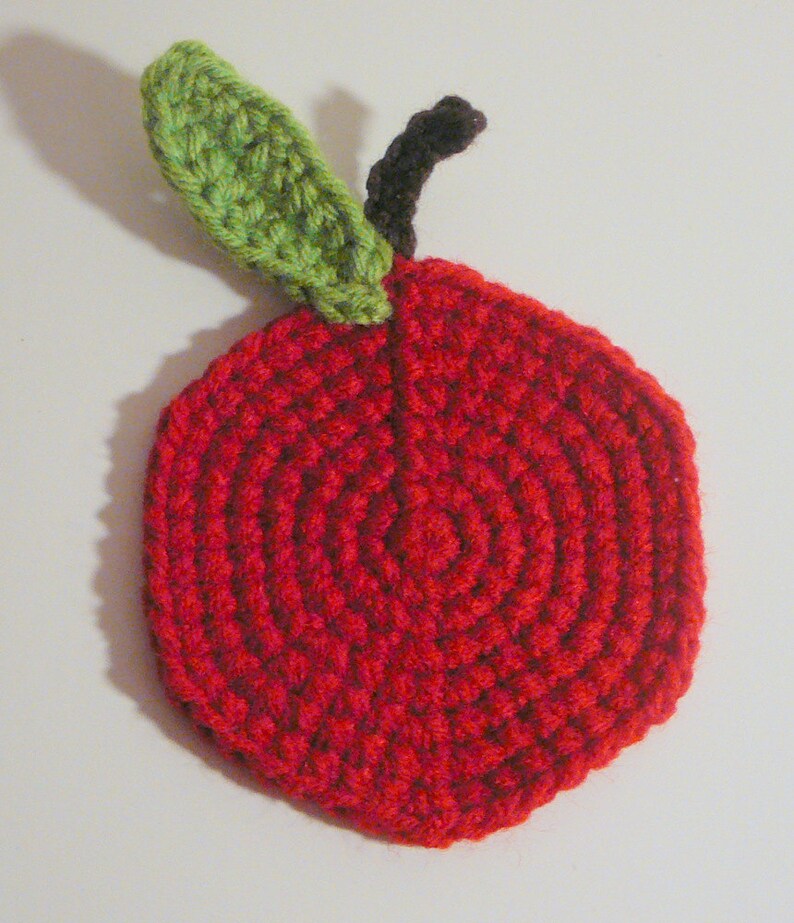 Apple Coasters PDF Crochet Pattern INSTANT DOWNLOAD image 3