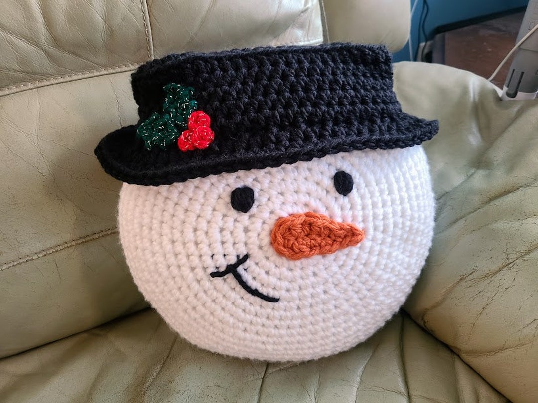 Snowman Pillow PDF Crochet Pattern INSTANT DOWNLOAD