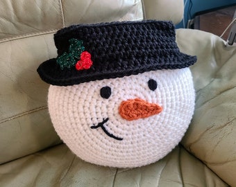 Snowman Pillow PDF Crochet Pattern INSTANT DOWNLOAD