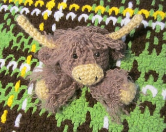 Highland Cow Lovey PDF Crochet Pattern INSTANT DOWNLOAD