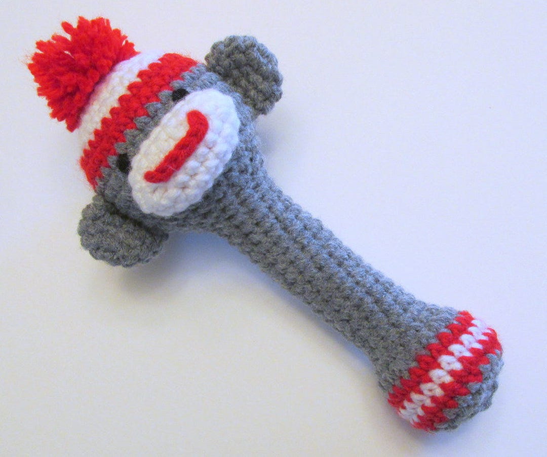 Sock Monkey Rattle PDF Crochet Pattern INSTANT DOWNLOAD - Etsy