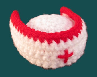 Mini Nurse Hat - PDF Crochet Pattern INSTANT DOWNLOAD