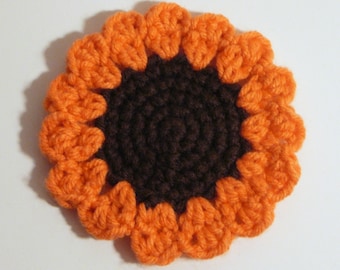 Sunflower Coasters PDF Crochet Pattern INSTANT DOWNLOAD