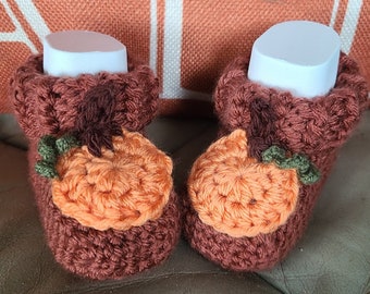 Little Pumpkin Baby Booties PDF Crochet Pattern INSTANT DOWNLOAD