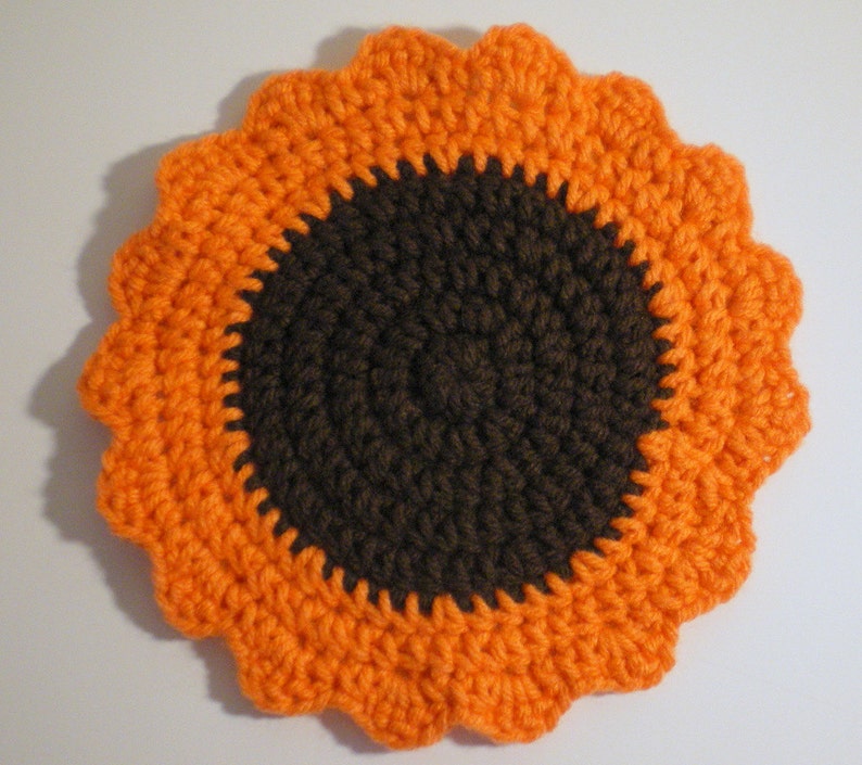 Sunflower Trivet PDF Crochet Pattern INSTANT DOWNLOAD Etsy