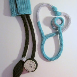 Stethoscope and Blood Pressure Cuff Toys PDF Crochet Pattern image 1