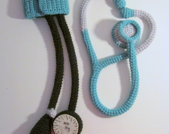 Stethoscope and Blood Pressure Cuff Toys PDF Crochet Pattern