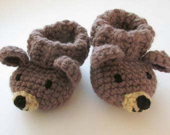 Teddy Bear Booties PDF Crochet Pattern INSTANT DOWNLOAD