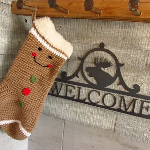 Gingerbread Man Stocking PDF Crochet Pattern INSTANT DOWNLOAD
