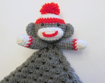Sock Monkey Lovey PDF Patron au crochet TÉLÉCHARGEMENT IMMÉDIAT