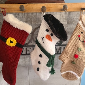 3 Stocking Patterns PDF Crochet Pattern INSTANT DOWNLOAD