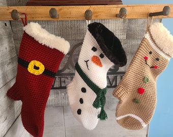 3 Stocking Patterns PDF Crochet Pattern INSTANT DOWNLOAD