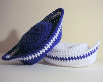 Sailor Hat PDF Crochet Pattern - Newborn to Adult INSTANT DOWNLOAD