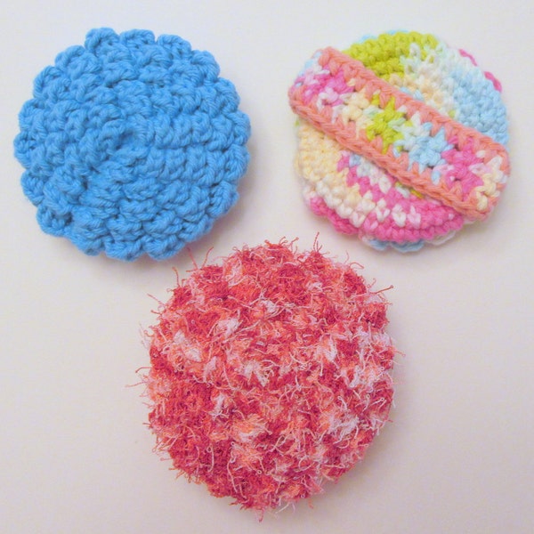 Flower Face or Dish Scrubbies PDF Crochet Pattern INSTANT DOWNLOAD