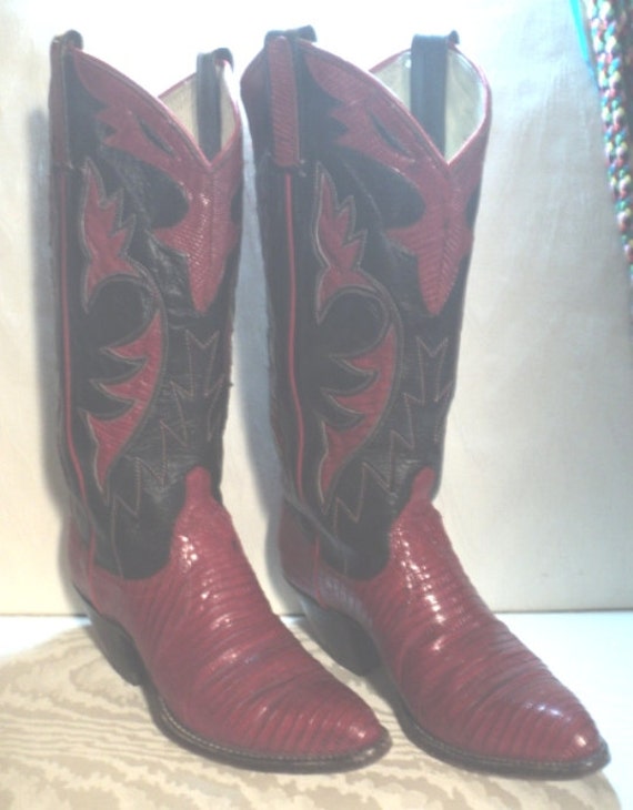 DAN POST, BooTS, Western, RED-Black Cowgirl Boots,