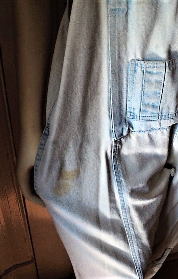 Bibbed Overall Made in Denmark DeNIM OVERaLLS 70s Vintage TRANSIT PAR-SUCH Ripped Acid Washed