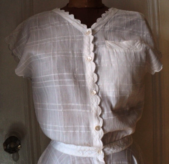 WHITE Cotton Dress, PARIS, Esthete div of Adini, … - image 1