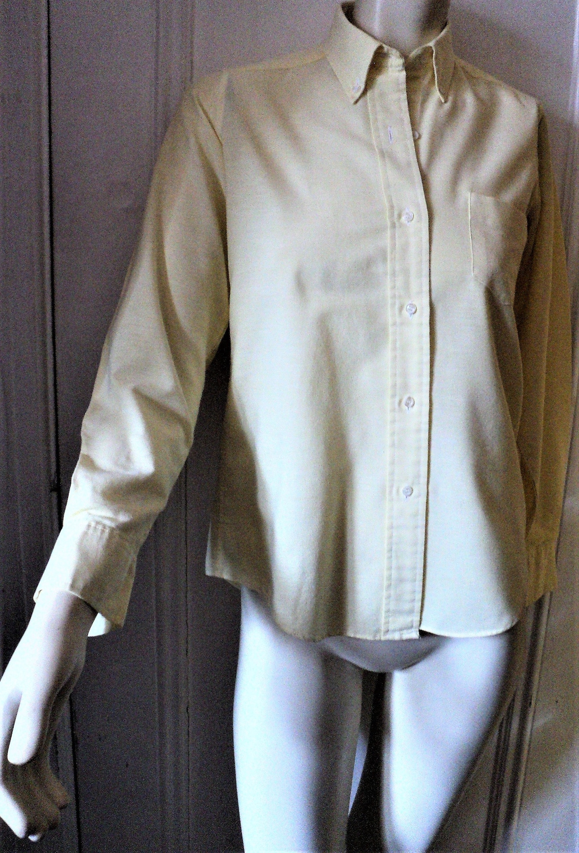 OXFORD SHIRT YELLOW Button Down Collar Shirt Tail Etsy