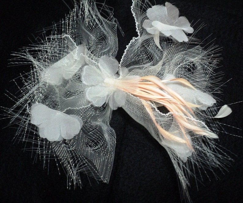 FLORAL PIN Derby Pin Gatsby Fantasy Floral Brooch Ivory WHITE Flower Pin Lapel Pin Pin White Silk Floral Brooch Roaring 20/'s,