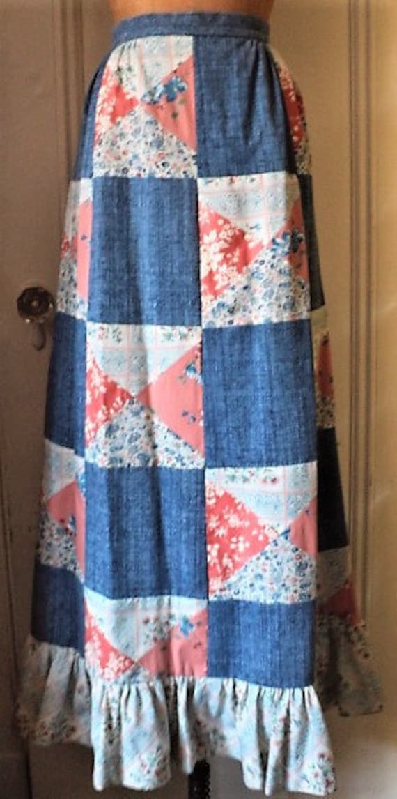 PaTCHWoRK SKiRT, VINTAGE MOUNTAIN ARTISANS, MaXi … - image 1